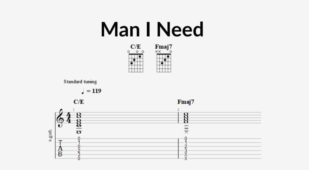Man I Need chords easy pop songs for guitarists 