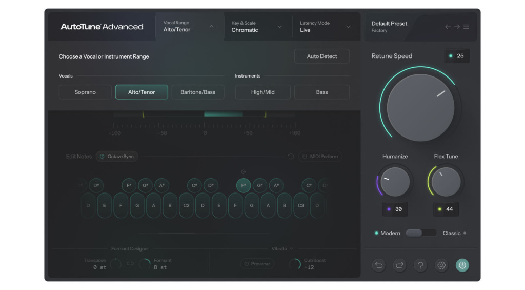 Antares AutoTune Advanced Range Detection